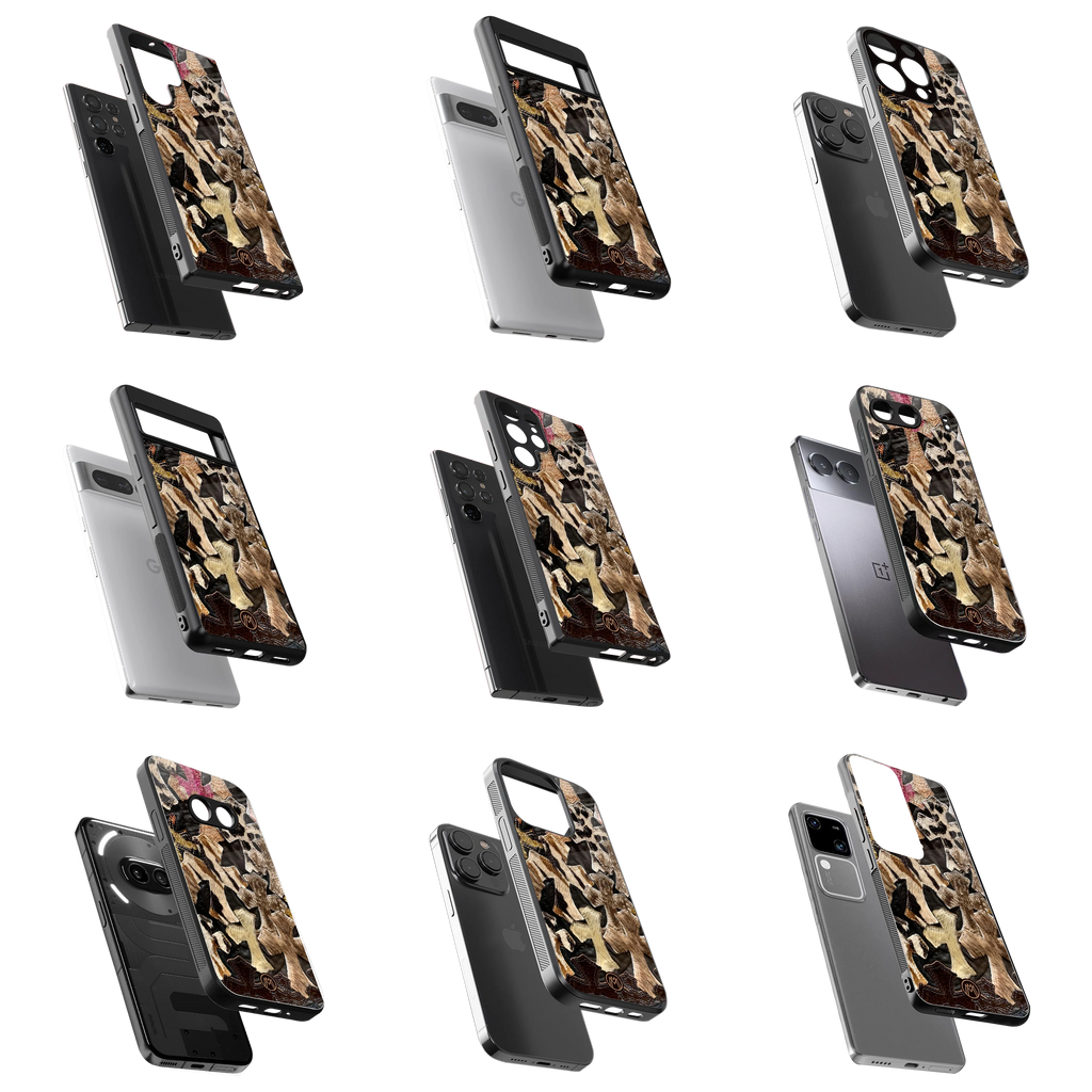 Durable Glass Back Mobile Case for iPhone, Samsung, OnePlus, Google Pixel, Redmi, Vivo, Oppo