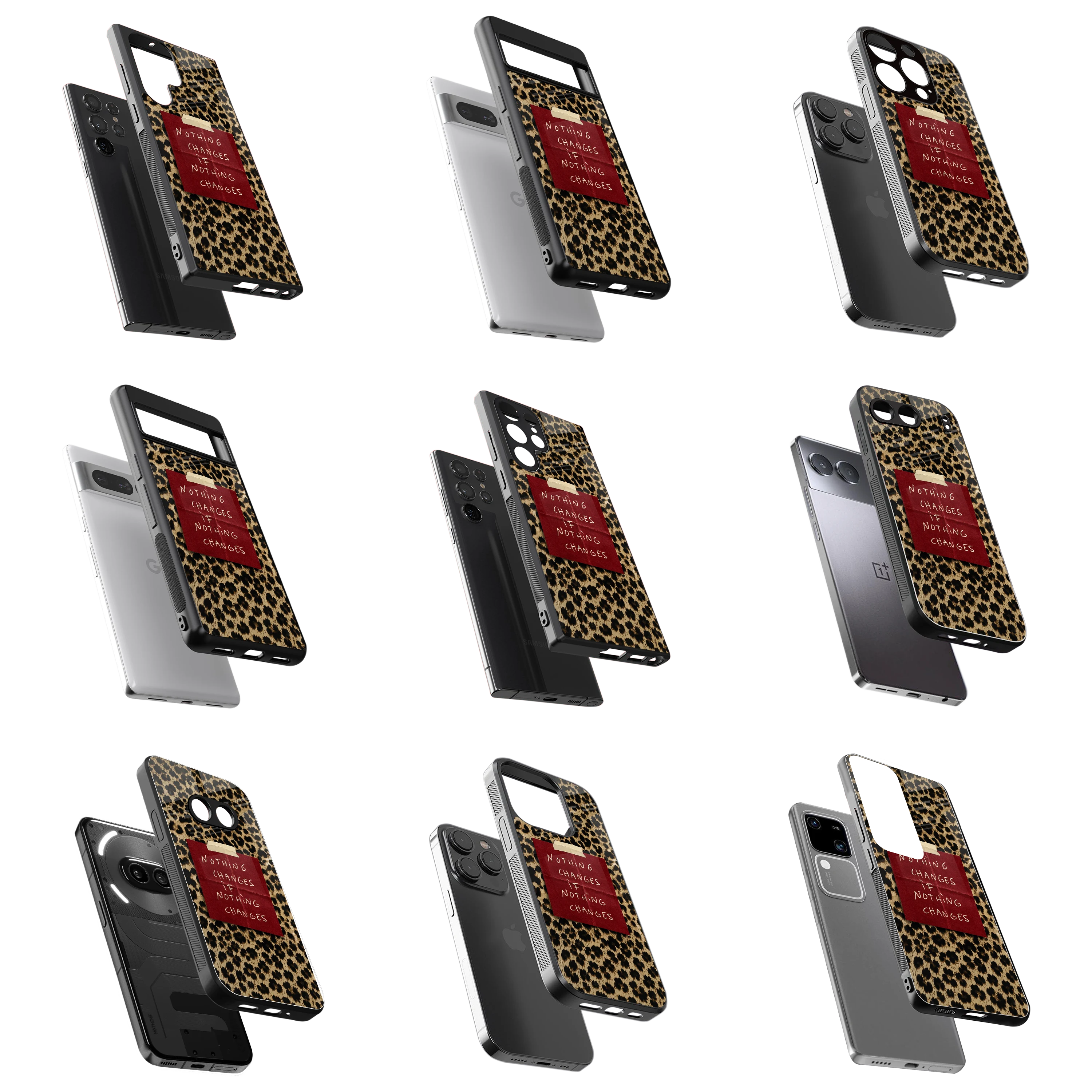 Durable Glass Back Mobile Case for iPhone, Samsung, OnePlus, Google Pixel, Redmi, Vivo, Oppo