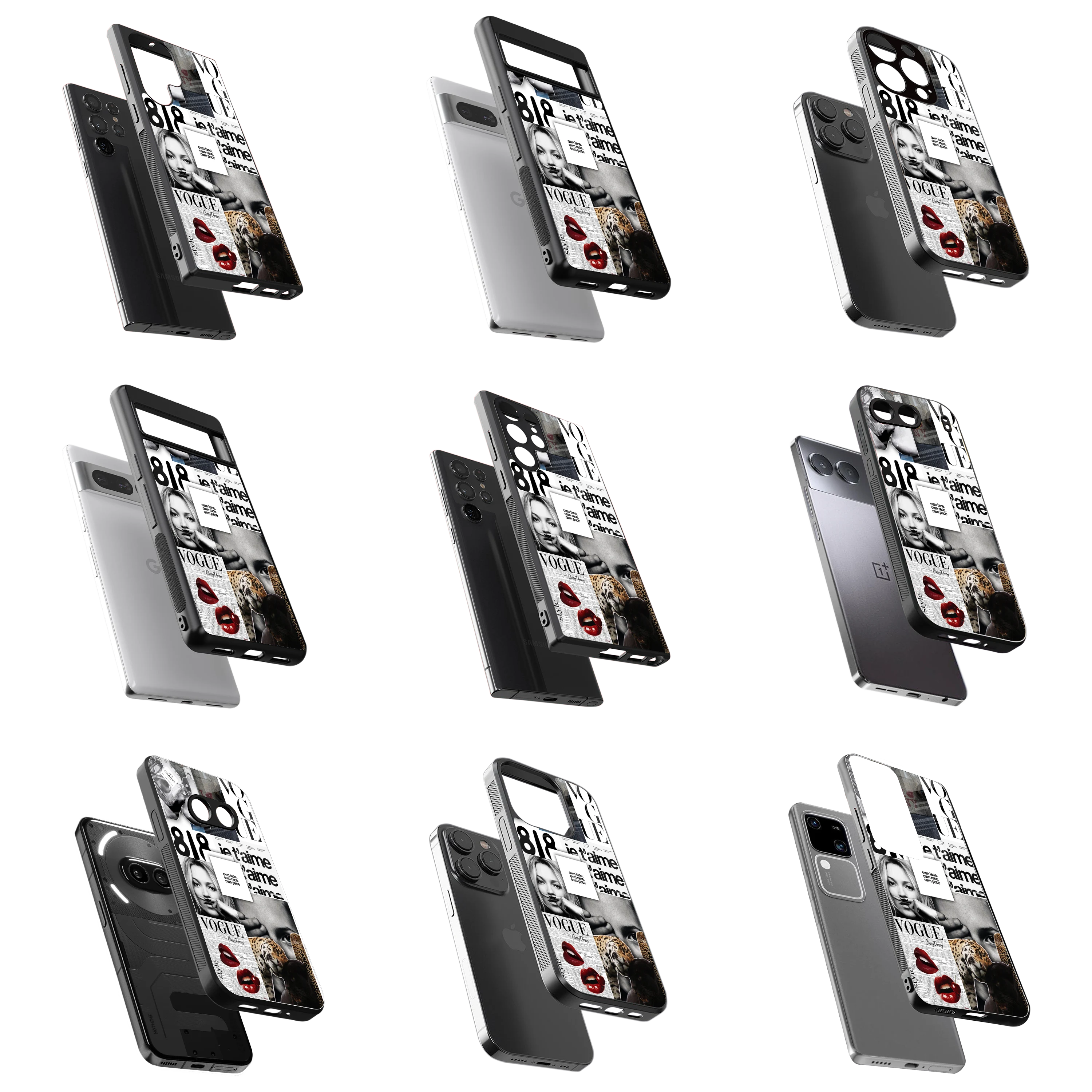 Durable Glass Back Mobile Case for iPhone, Samsung, OnePlus, Google Pixel, Redmi, Vivo, Oppo