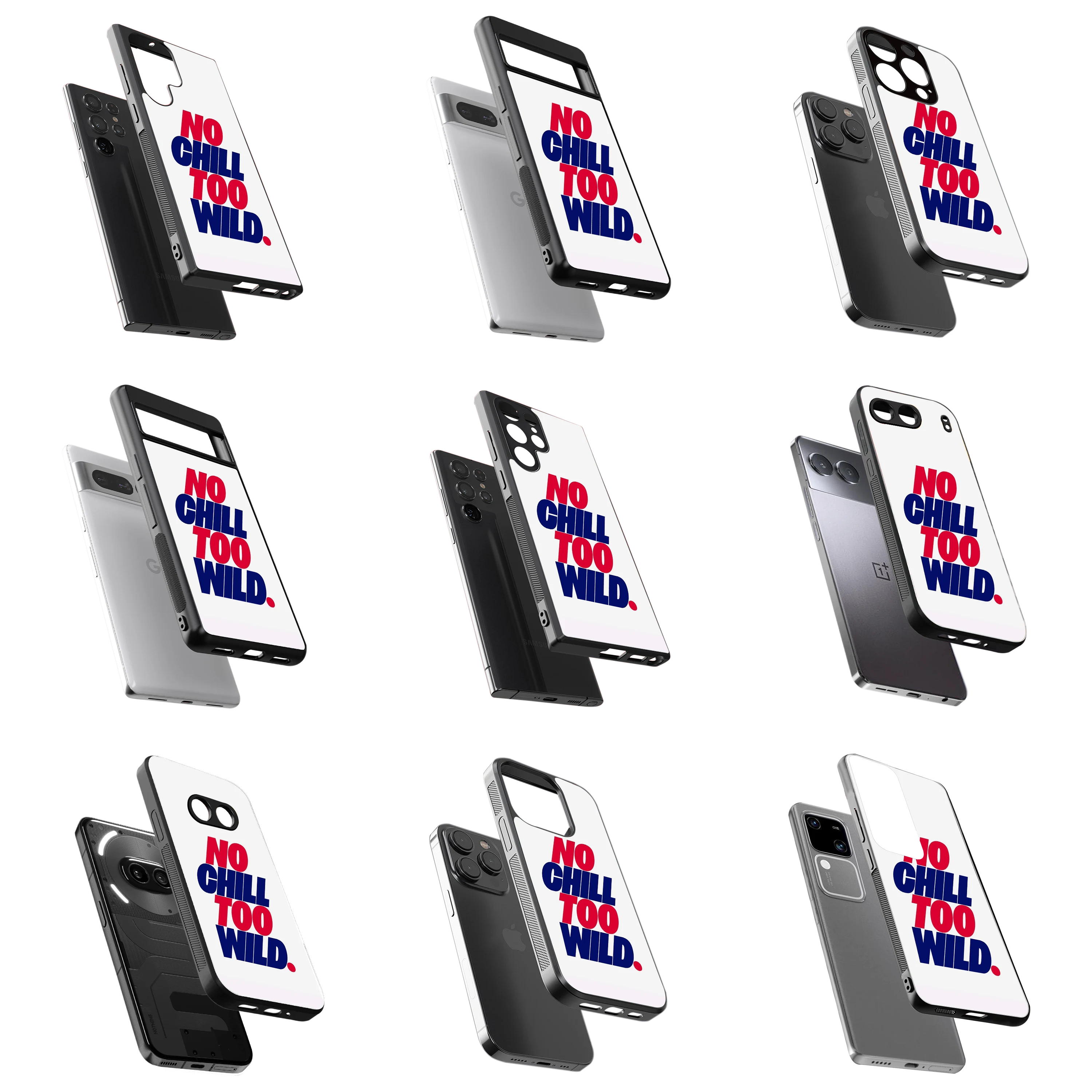 Durable Glass Back Mobile Case for iPhone, Samsung, OnePlus, Google Pixel, Redmi, Vivo, Oppo