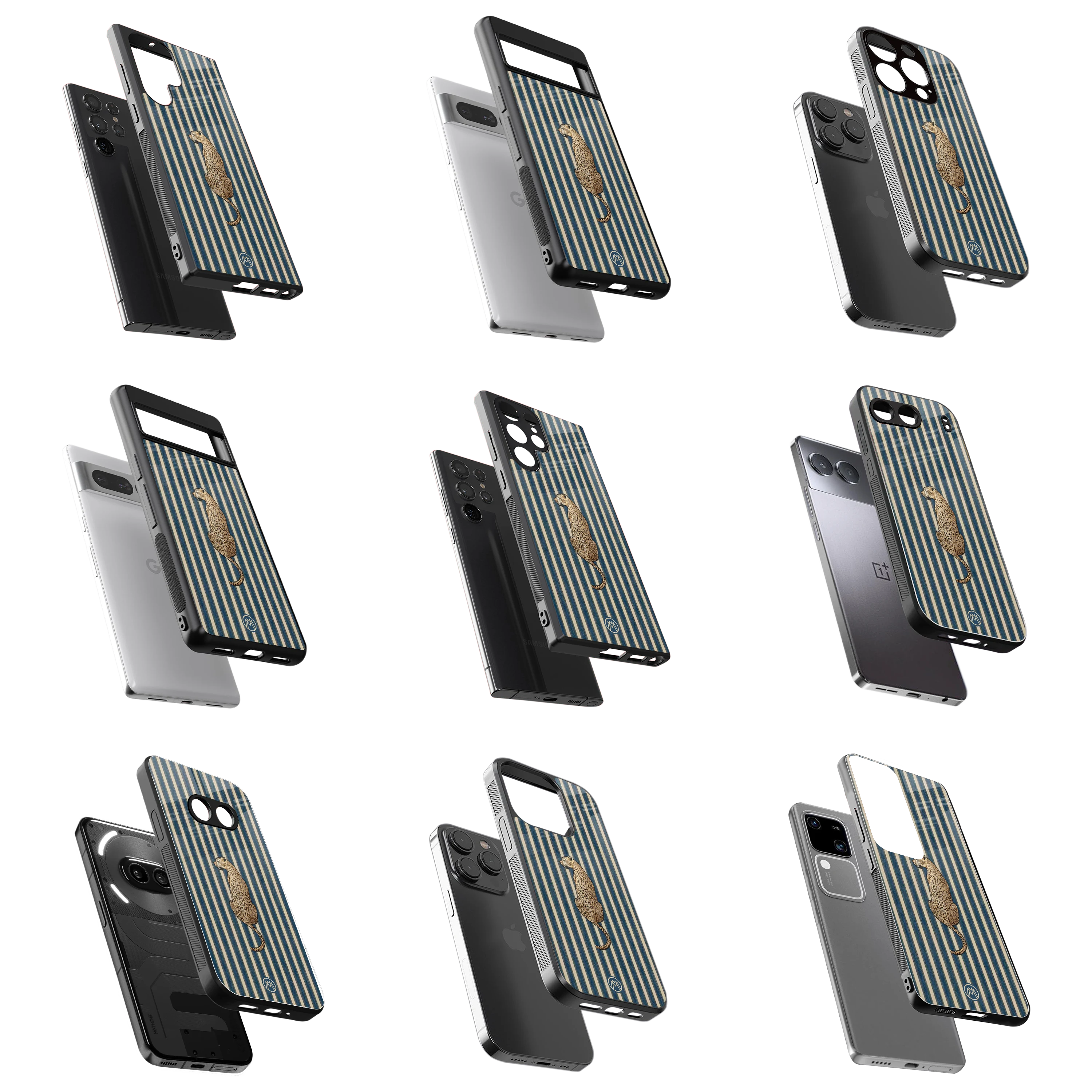 Durable Glass Back Mobile Case for iPhone, Samsung, OnePlus, Google Pixel, Redmi, Vivo, Oppo