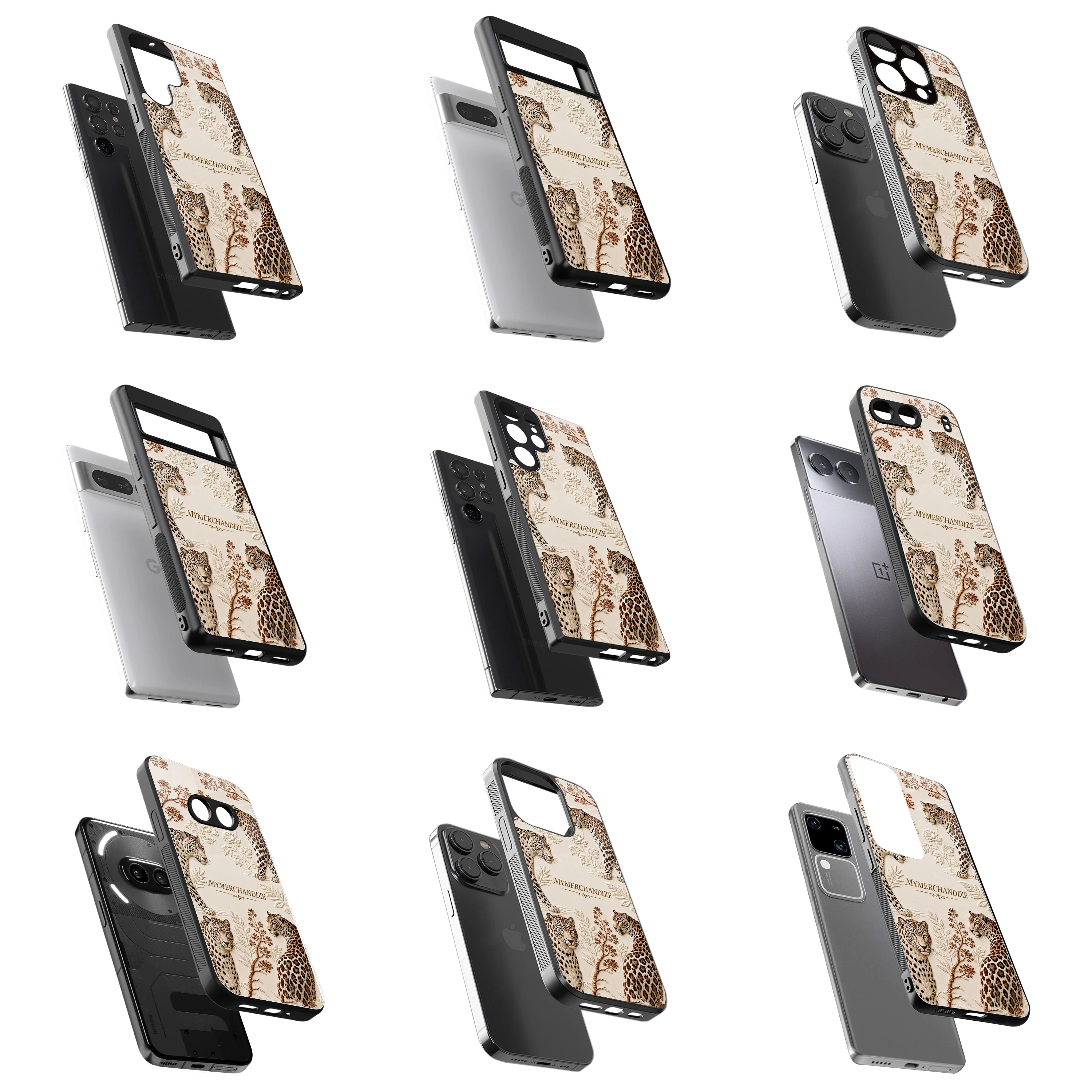 Durable Glass Back Mobile Case for iPhone, Samsung, OnePlus, Google Pixel, Redmi, Vivo, Oppo
