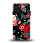 wildflower back phone cover | glass case for iphone 13 mini