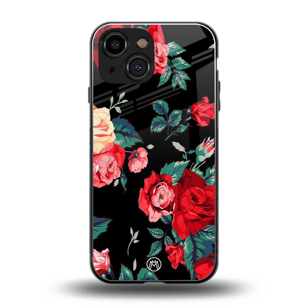 wildflower back phone cover | glass case for iphone 13 mini