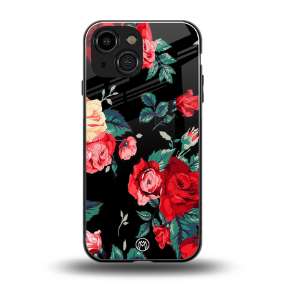 wildflower back phone cover | glass case for iphone 13 mini