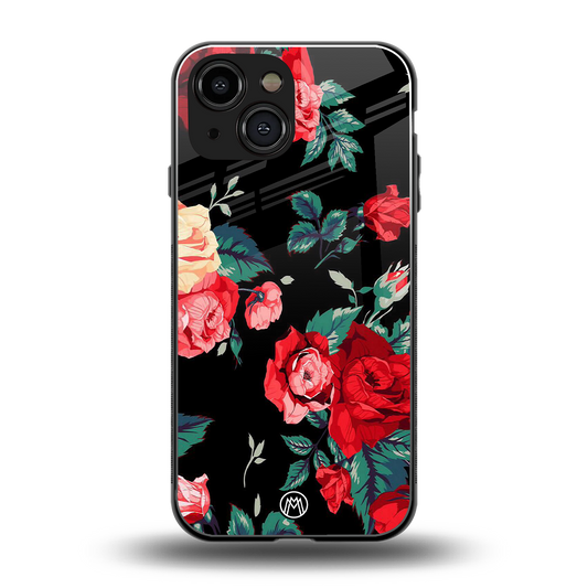 wildflower back phone cover | glass case for iphone 13 mini
