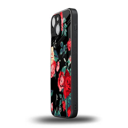 wildflower back phone cover | glass case for iphone 13 mini