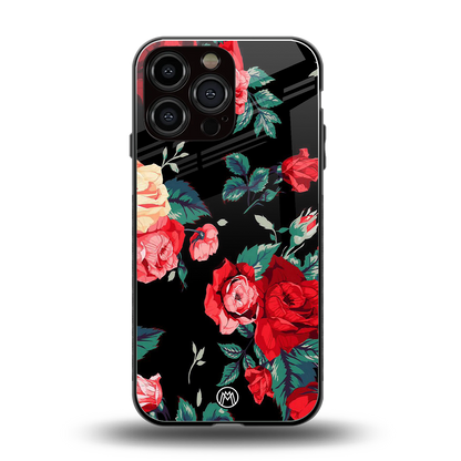 wildflower back phone cover | glass case for iphone 13 pro max