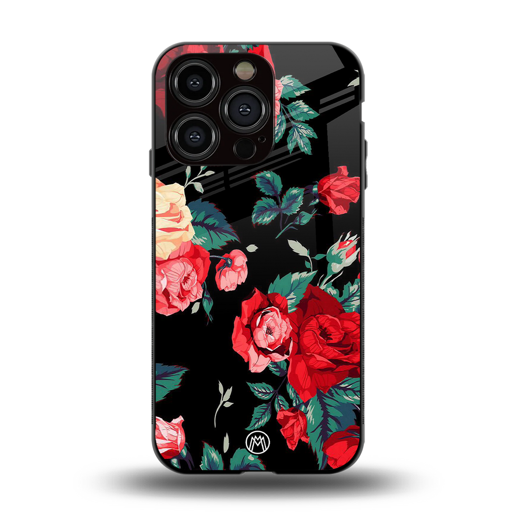 wildflower back phone cover | glass case for iphone 13 pro