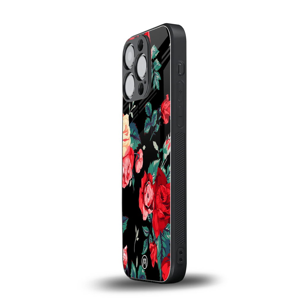 wildflower back phone cover | glass case for iphone 13 pro