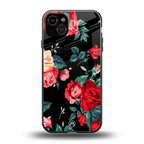 wildflower back phone cover | glass case for iphone 15 plus