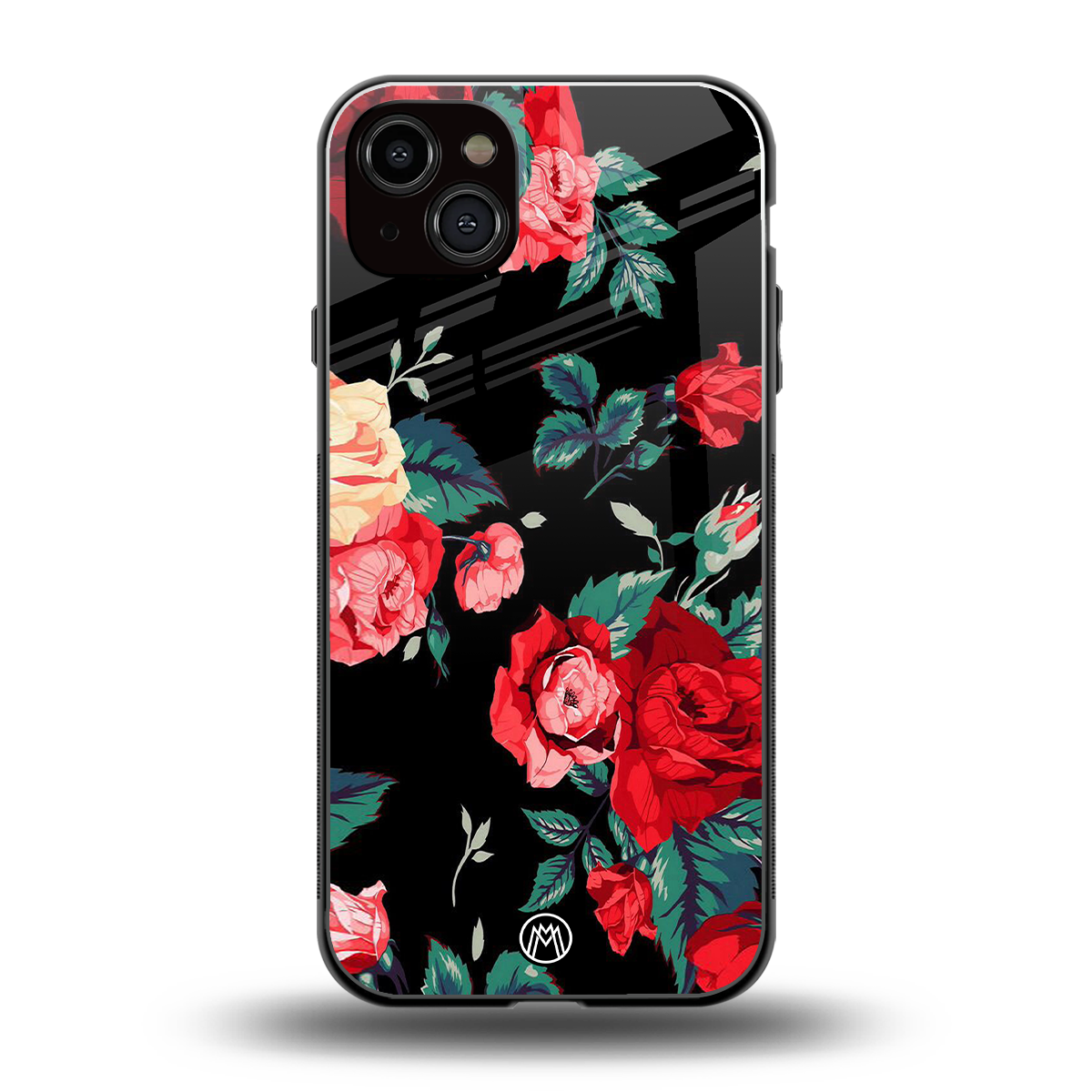 wildflower back phone cover | glass case for iphone 15 plus