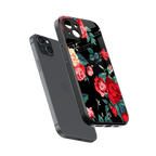 wildflower back phone cover | glass case for iphone 14 plus