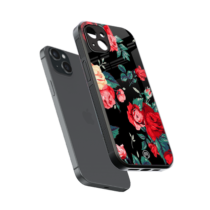 wildflower back phone cover | glass case for iphone 14 plus