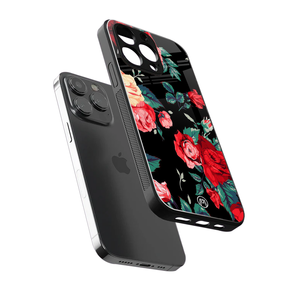 wildflower back phone cover | glass case for iphone 14 pro max