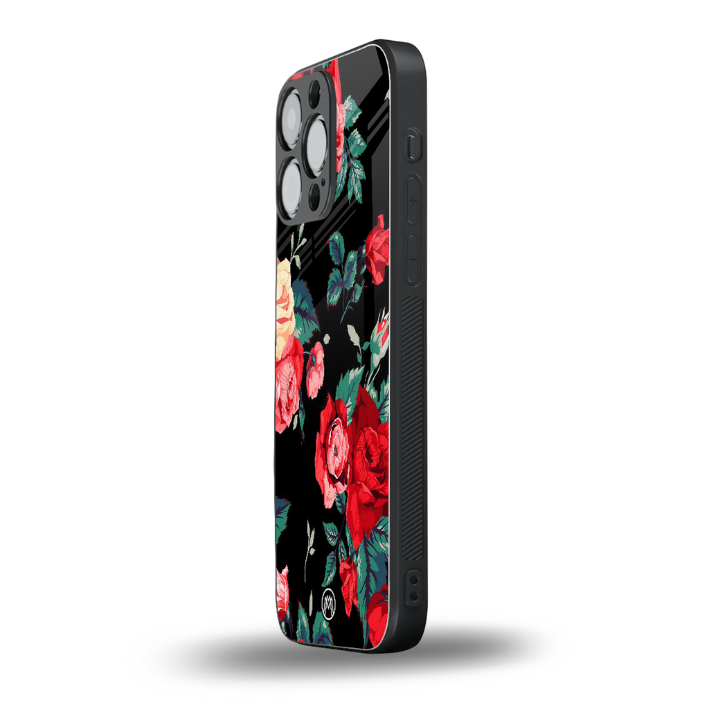 wildflower back phone cover | glass case for iphone 14 pro max