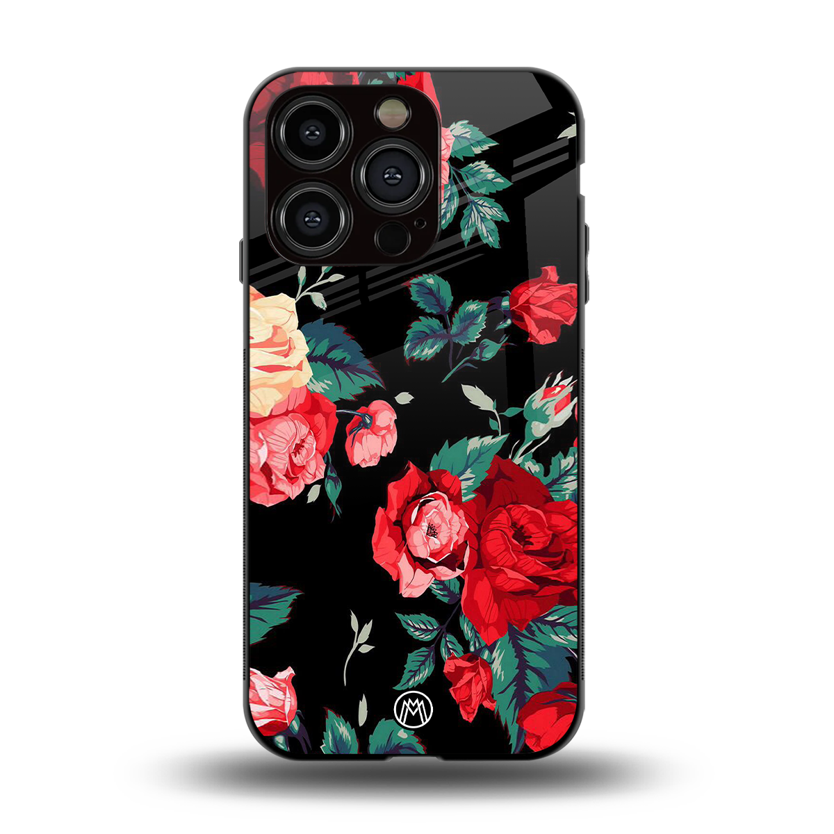 wildflower back phone cover | glass case for iphone 15 pro