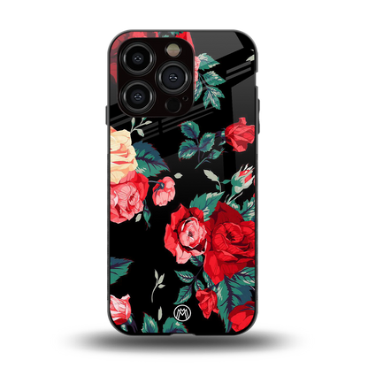 wildflower back phone cover | glass case for iphone 15 pro