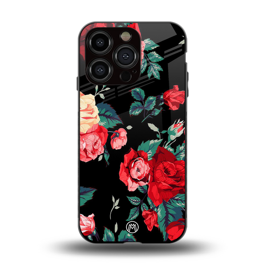 wildflower back phone cover | glass case for iphone 14 pro