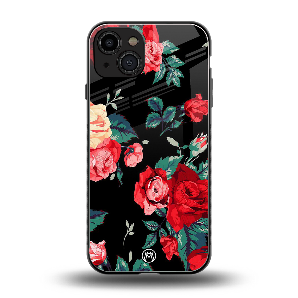 wildflower back phone cover | glass case for iphone 15