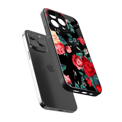 wildflower back phone cover | glass case for iphone 15 pro