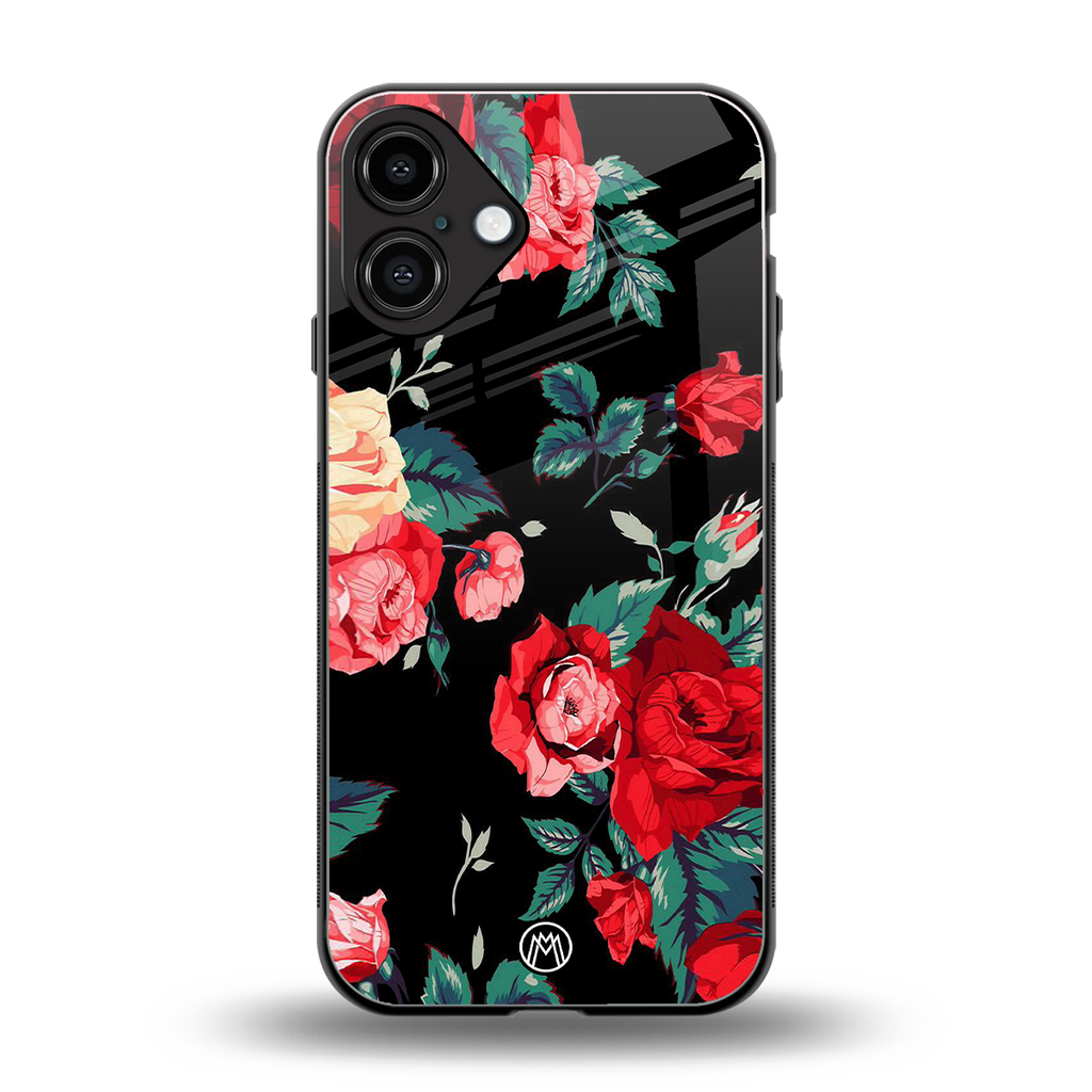 wildflower back phone cover | glass case for iphone 16 plus