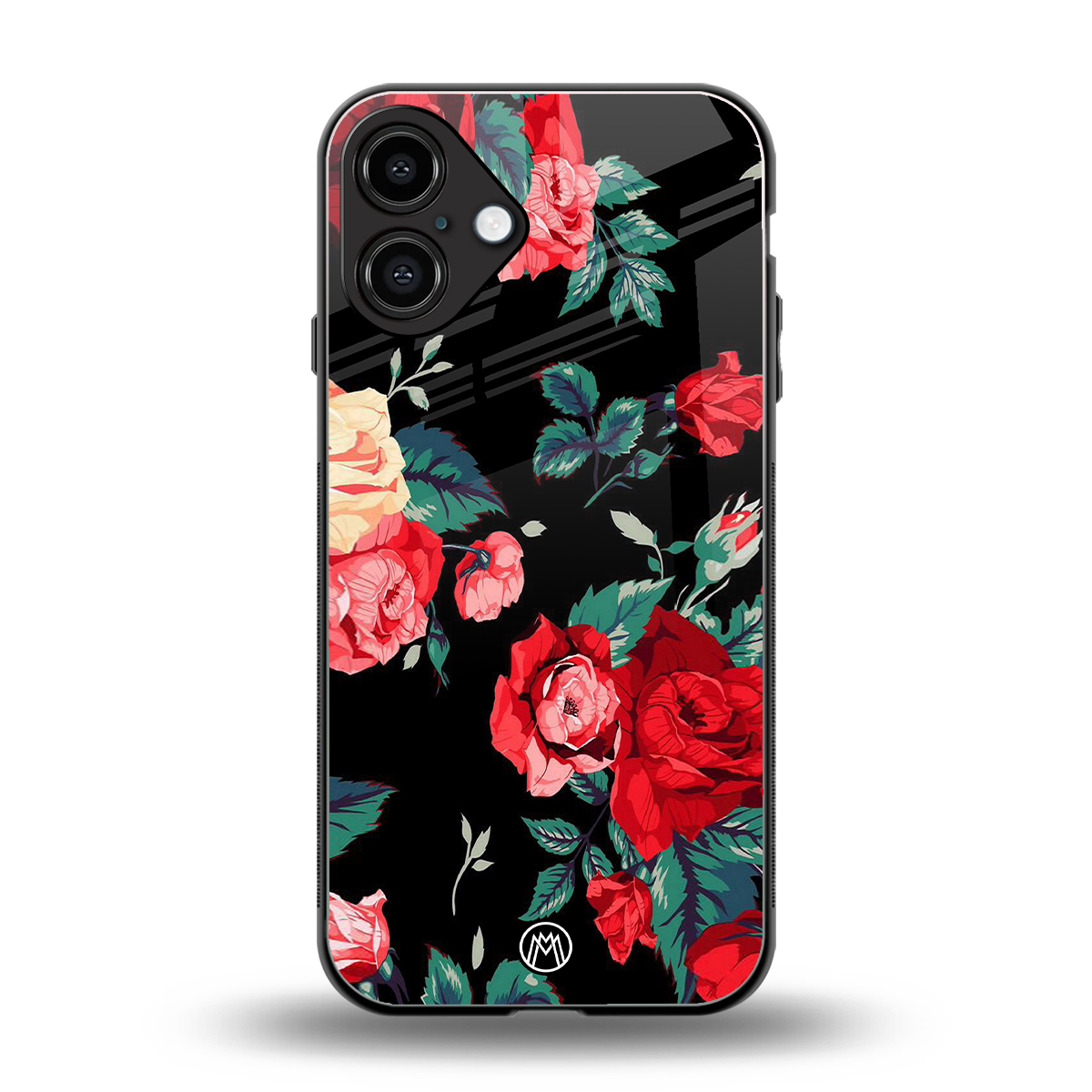wildflower back phone cover | glass case for iphone 16 plus