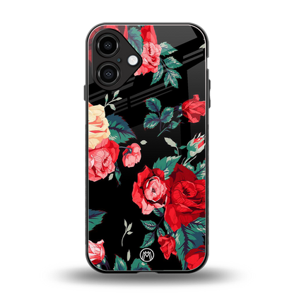 wildflower back phone cover | glass case for iphone 16 plus