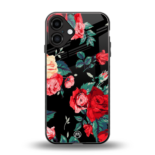 wildflower back phone cover | glass case for iphone 16 plus