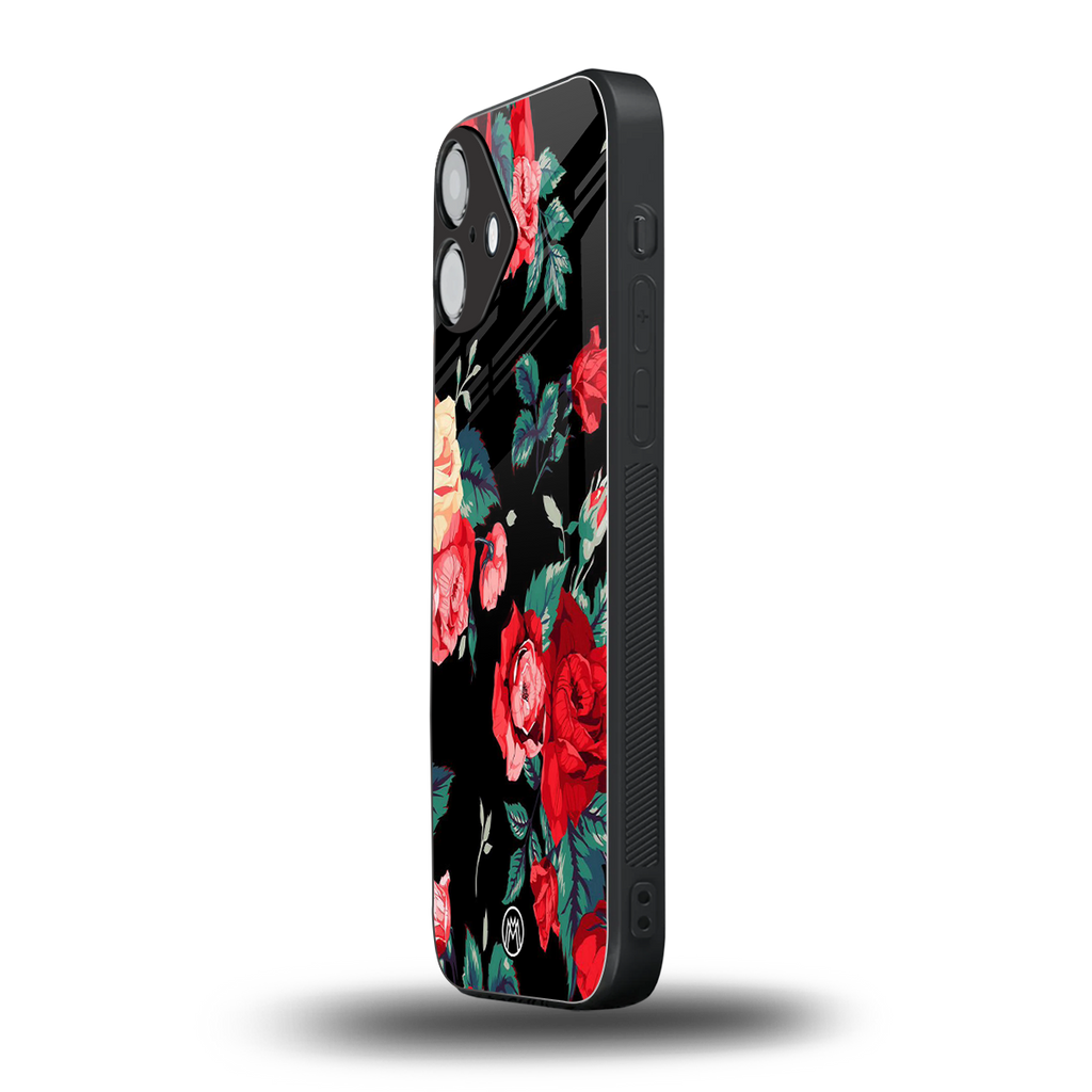 wildflower back phone cover | glass case for iphone 16 plus