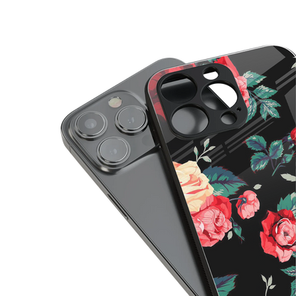 wildflower back phone cover | glass case for iphone 13 pro max