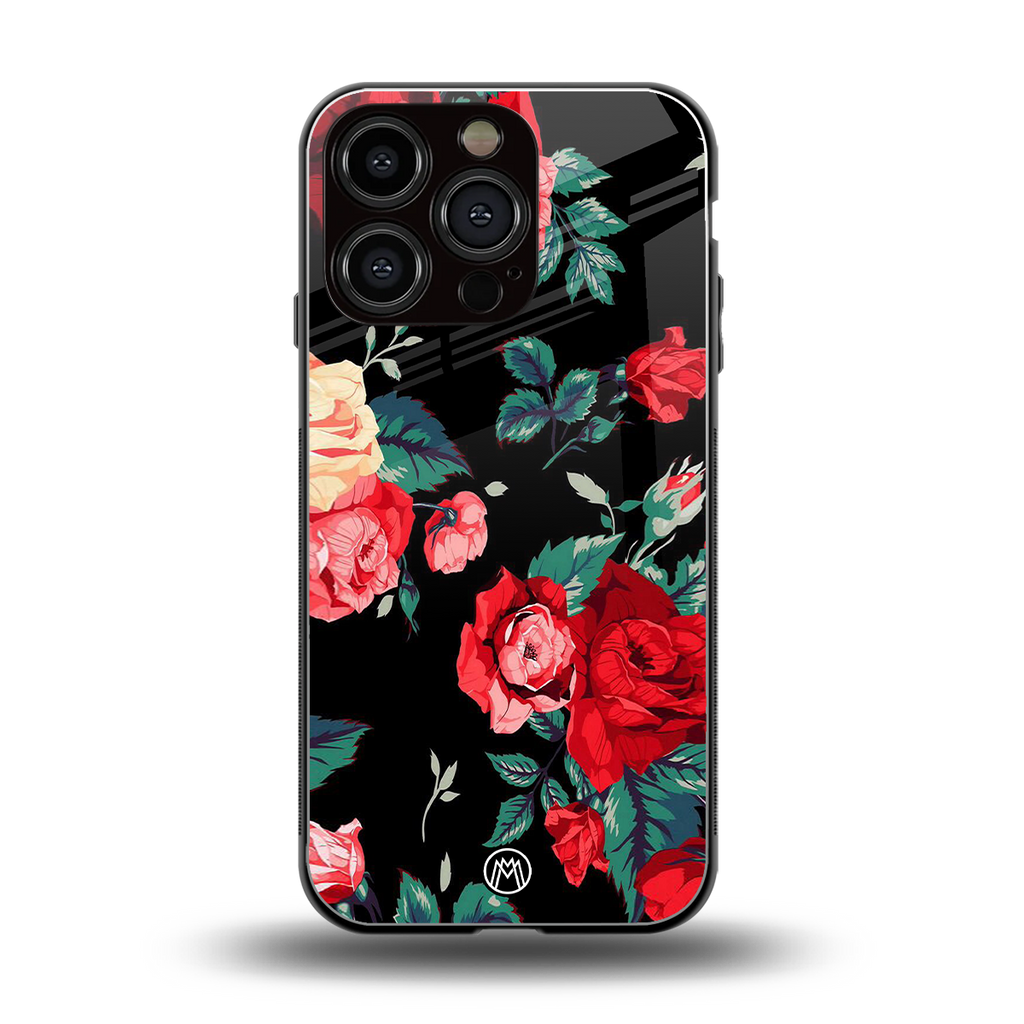 wildflower back phone cover | glass case for iphone 16 pro
