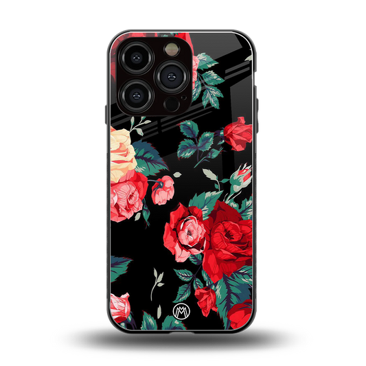 wildflower back phone cover | glass case for iphone 16 pro