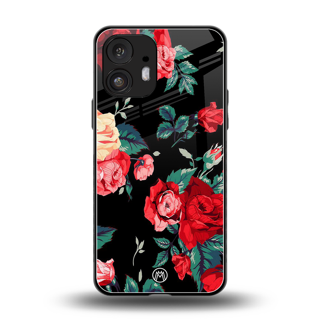 wildflower back phone cover | glass case for nothing phone 2