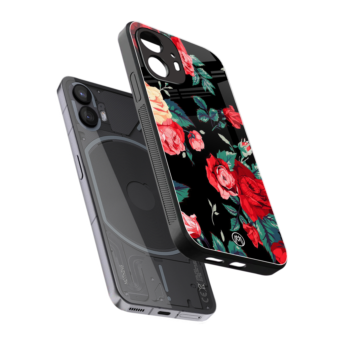 wildflower back phone cover | glass case for nothing phone 2