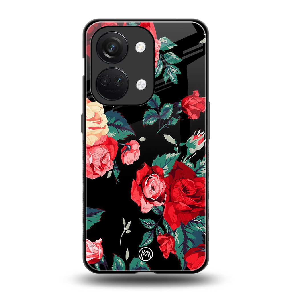 wildflower back phone cover | glass case for oneplus nord 3