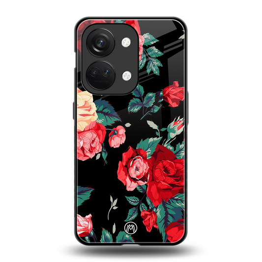 wildflower back phone cover | glass case for oneplus nord 3