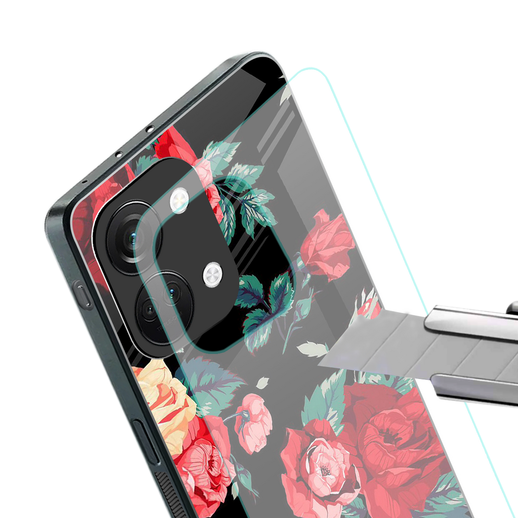 wildflower back phone cover | glass case for oneplus nord 3