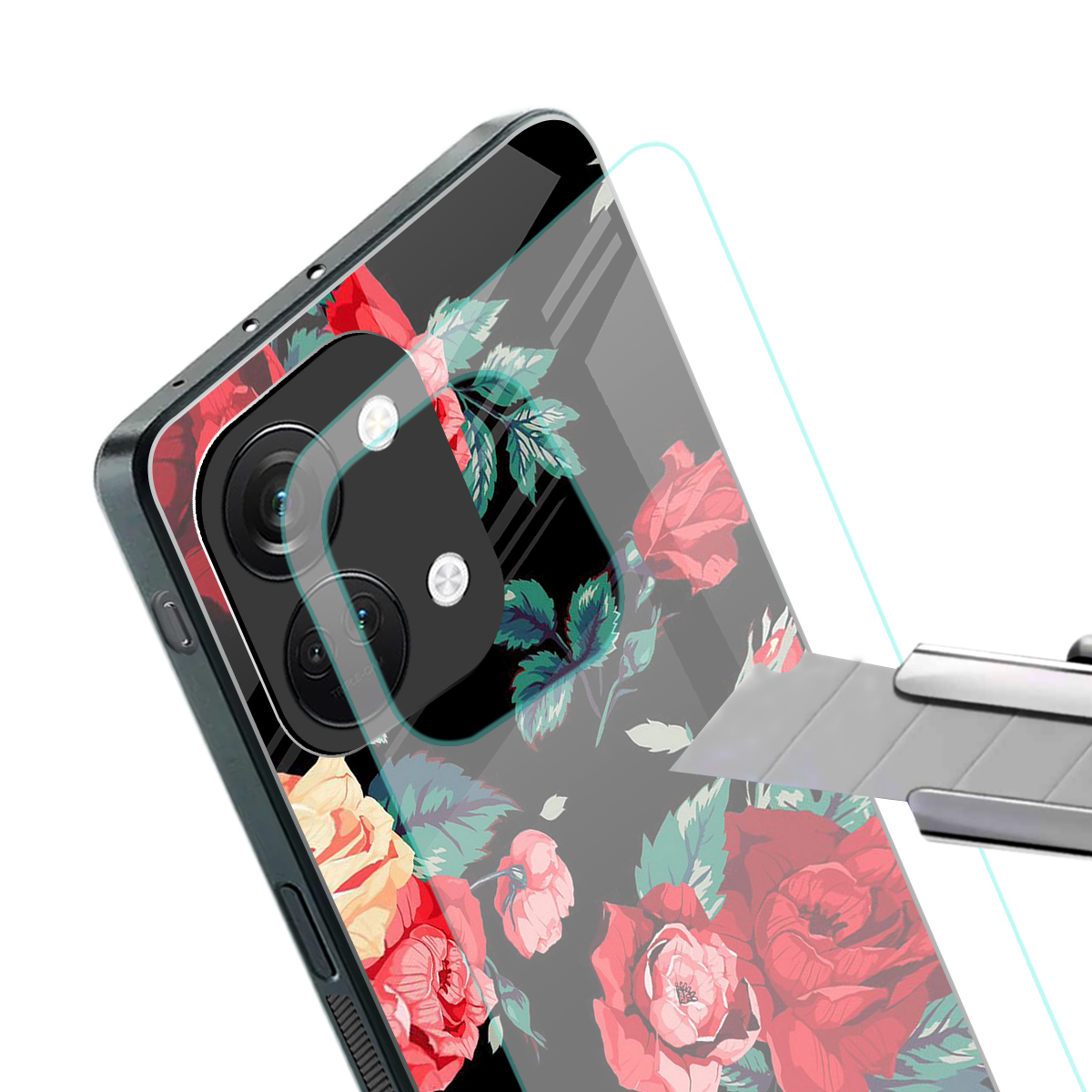 wildflower back phone cover | glass case for oneplus nord 3