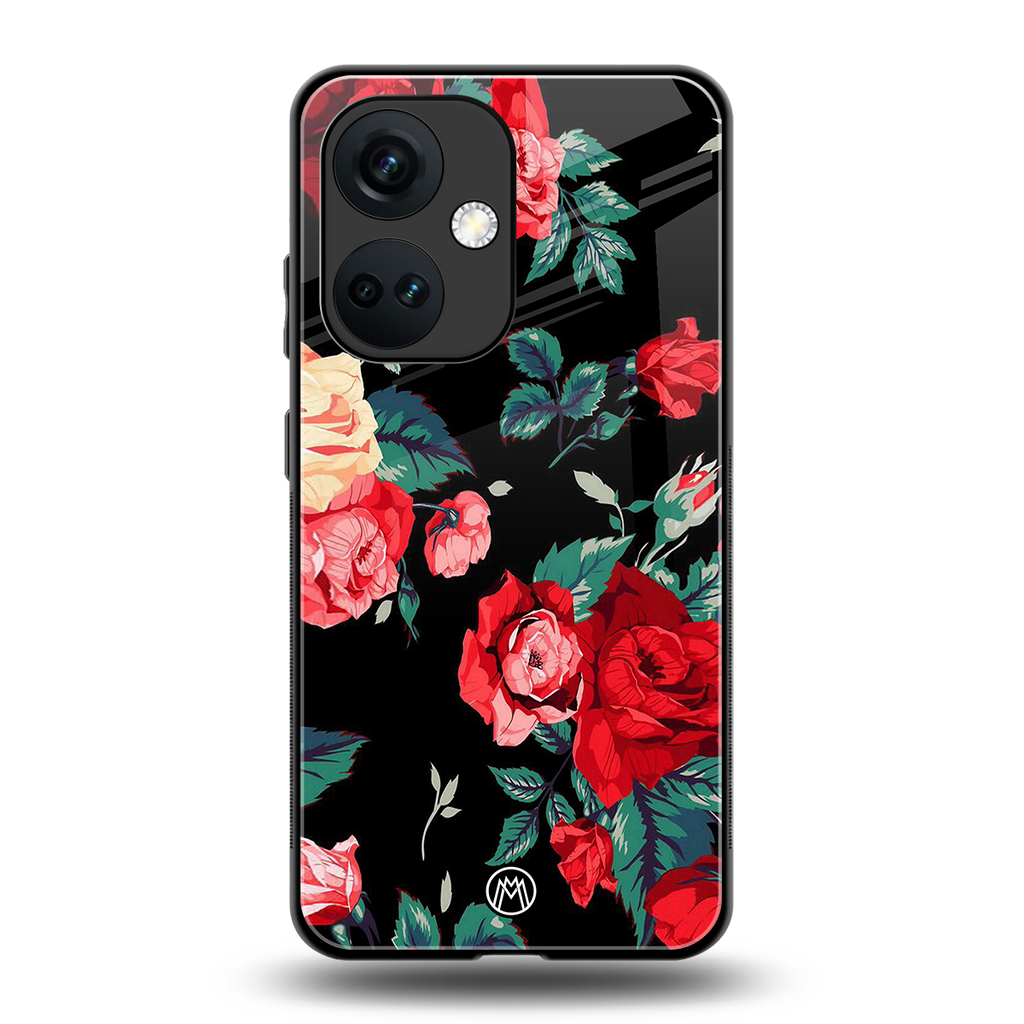wildflower back phone cover | glass case for oneplus nord ce 3