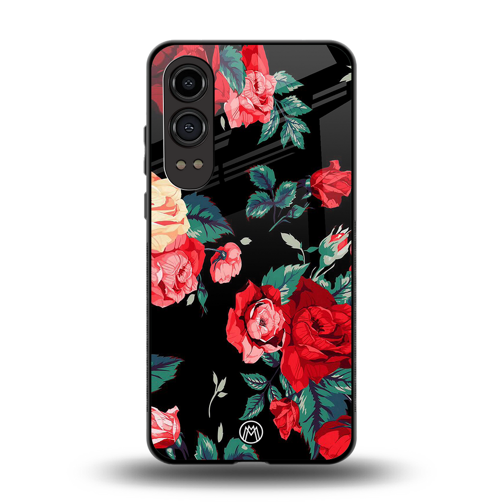 wildflower back phone cover | glass case for oneplus nord ce 4 lite