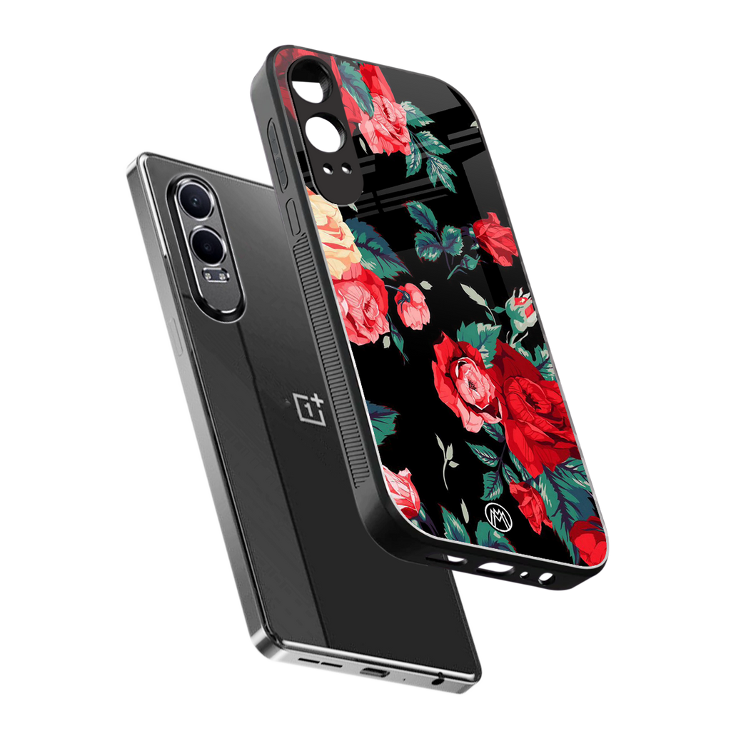 wildflower back phone cover | glass case for oneplus nord ce 4 lite