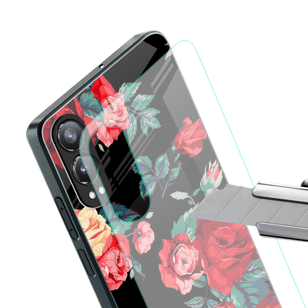 wildflower back phone cover | glass case for oneplus nord ce 4 lite