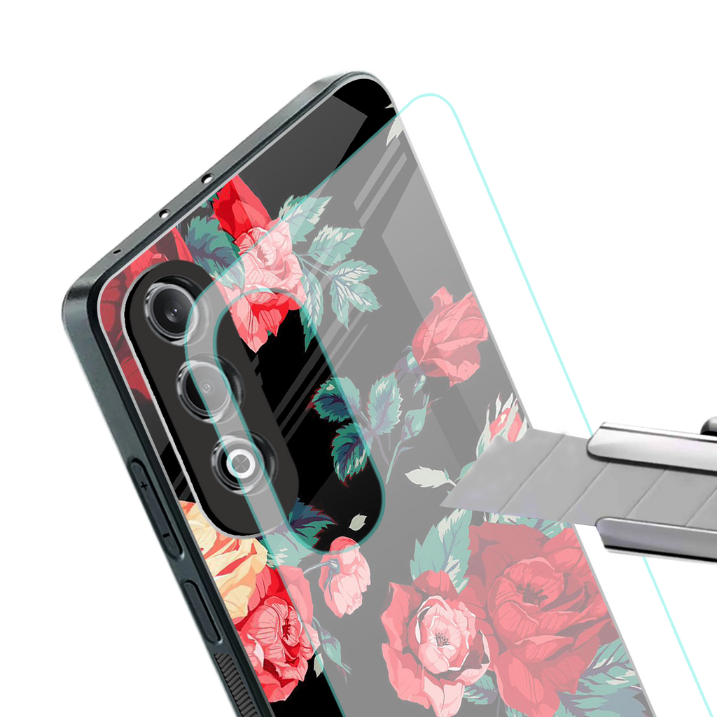 wildflower back phone cover | glass case for oneplus nord ce 4