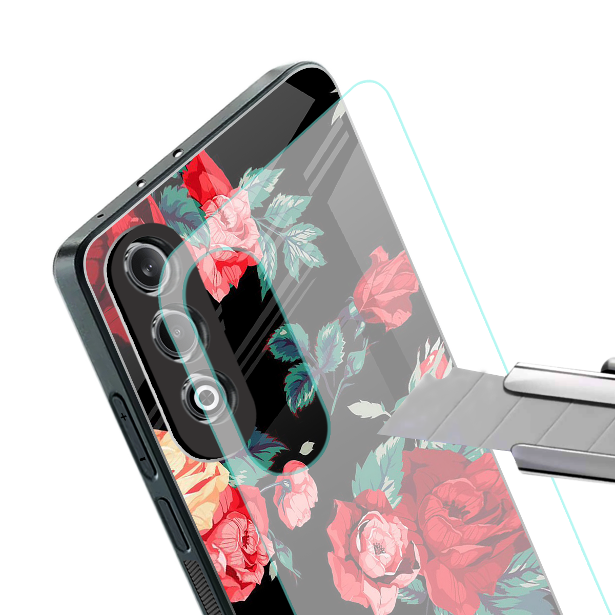 wildflower back phone cover | glass case for oneplus nord ce 4