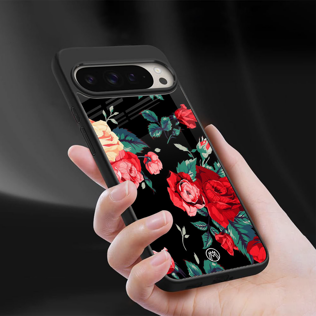 wildflower back phone cover | glass case for google pixel 9 pro