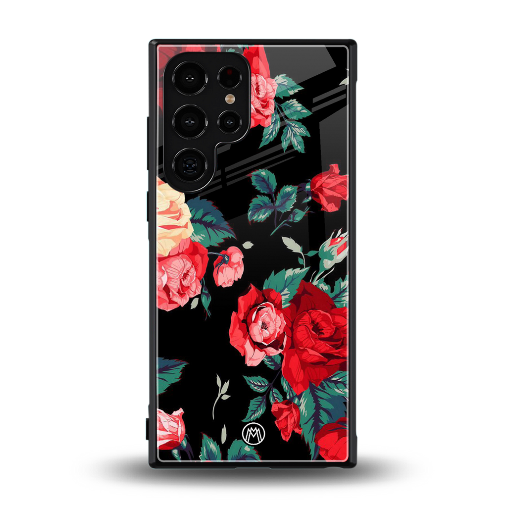 wildflower back phone cover | glass case for samsung galaxy s23 ultra