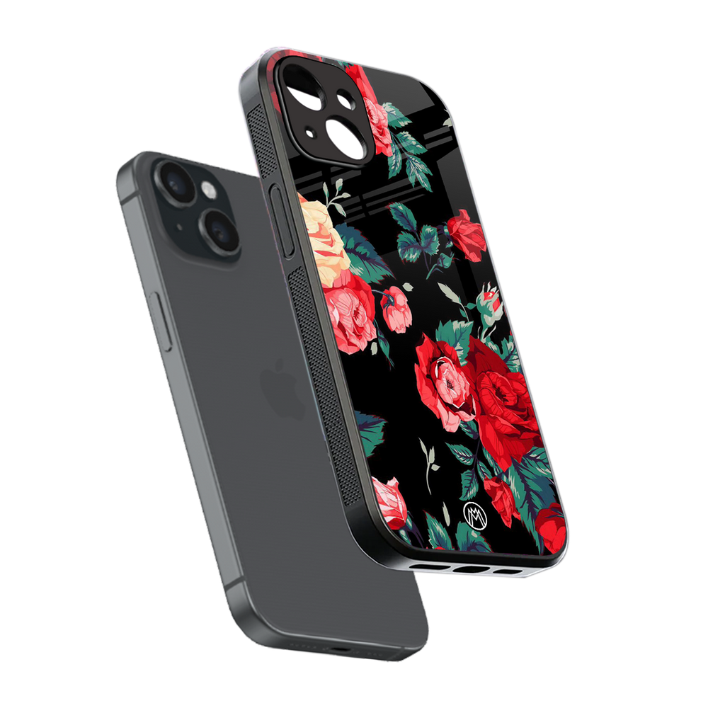 wildflower back phone cover | glass case for iphone 15