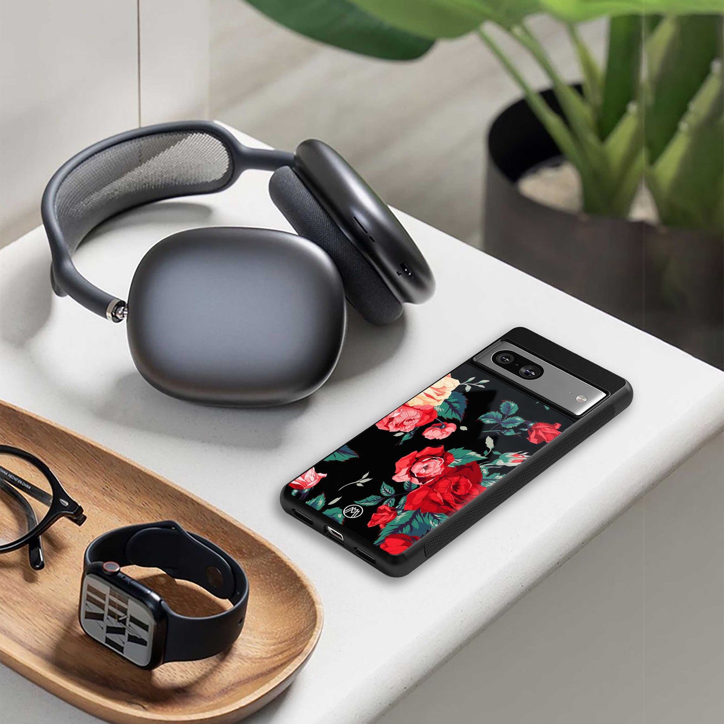 wildflower back phone cover | glass case for iphone 13 mini