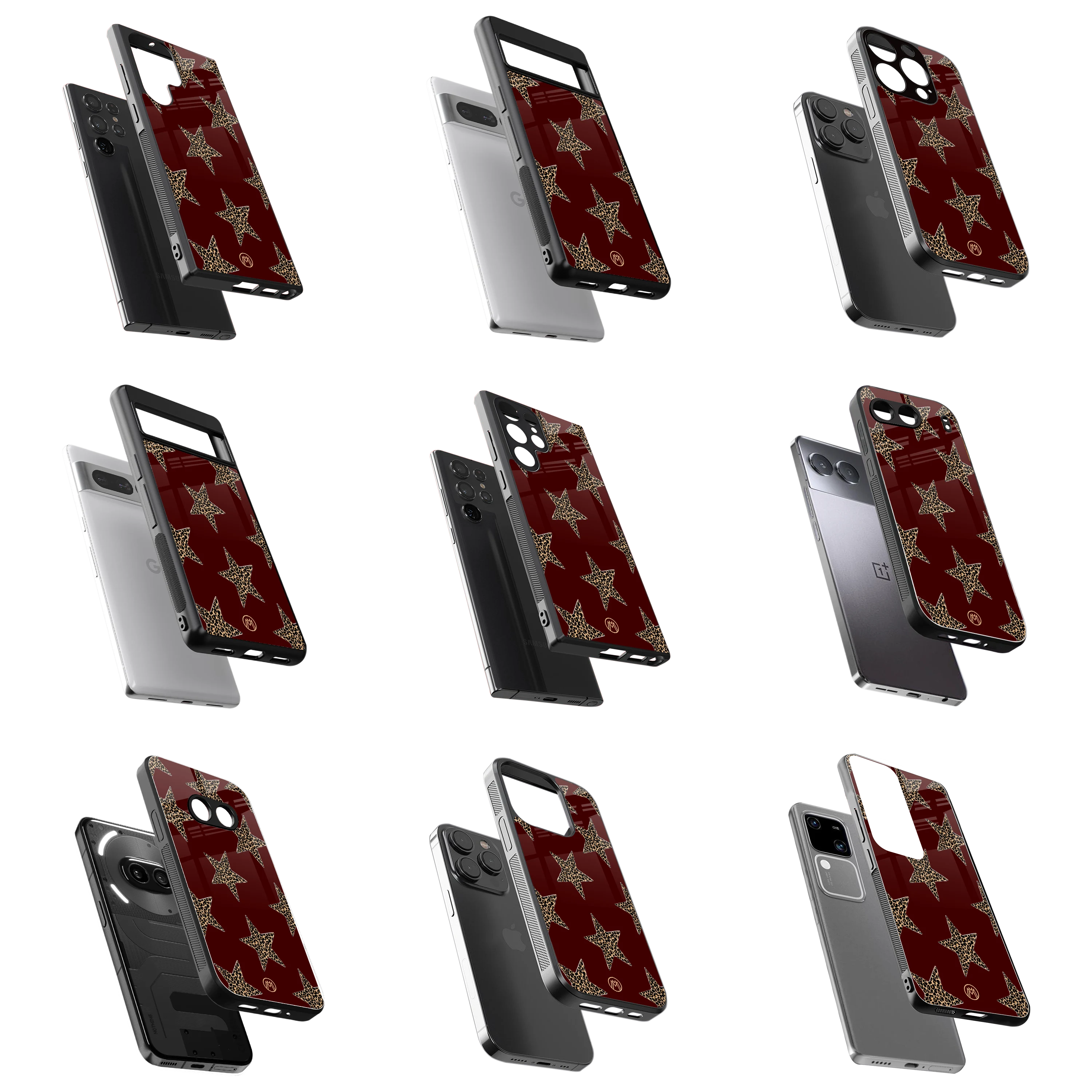 Durable Glass Back Mobile Case for iPhone, Samsung, OnePlus, Google Pixel, Redmi, Vivo, Oppo